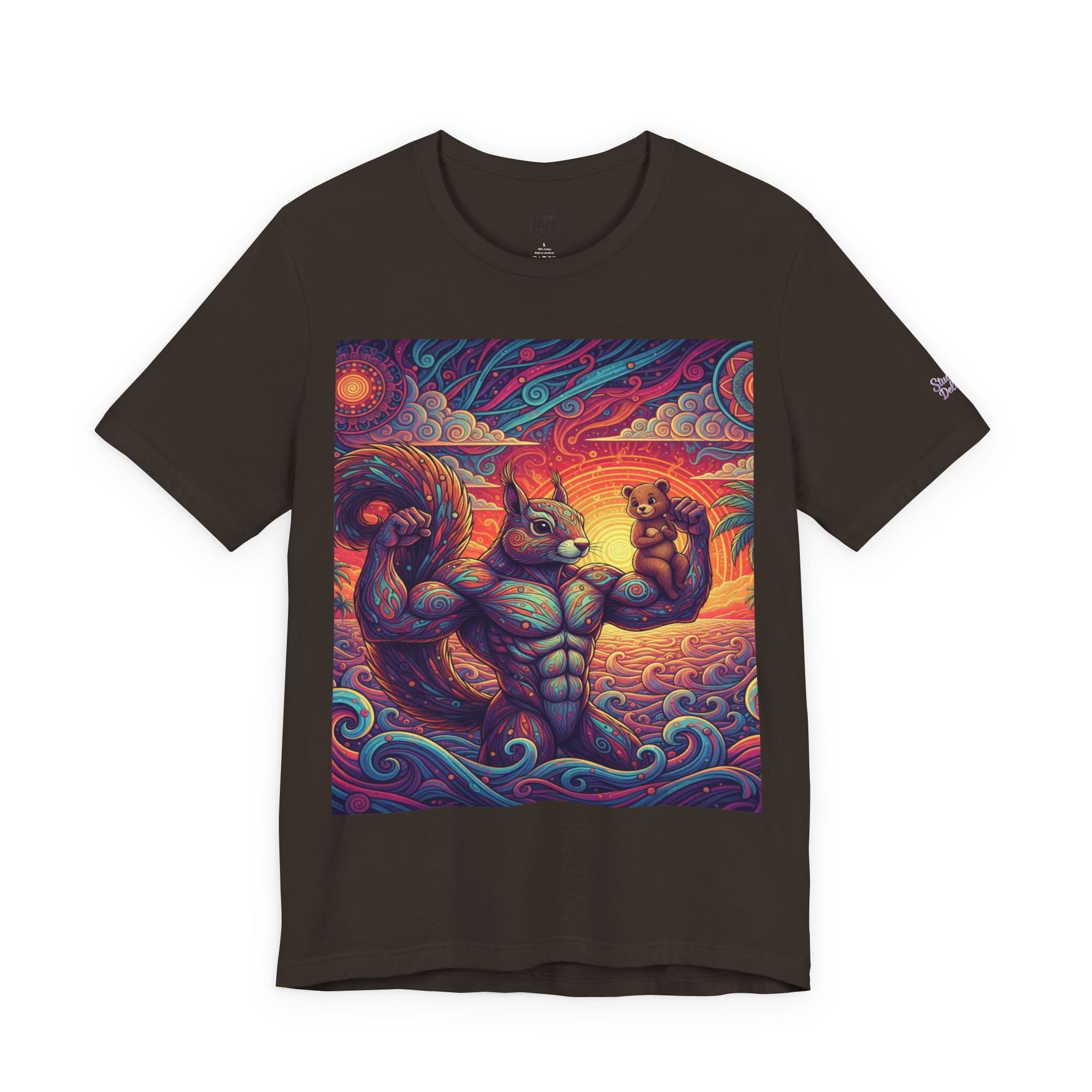 Muscular Squirrel Warrior T-Shirt | Fantasy Animal Design | Colorful Unisex Graphic Shirt