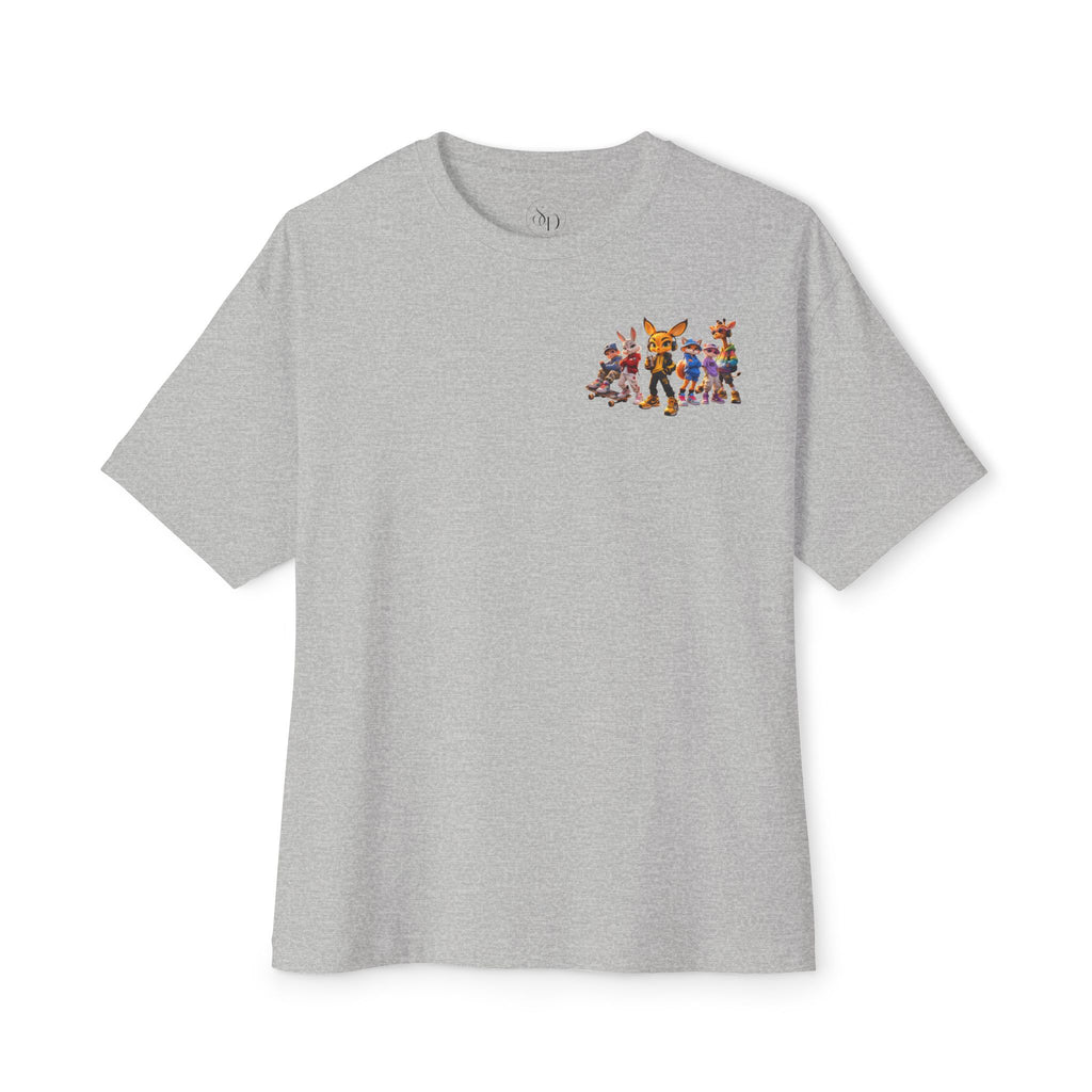 Anthropomorphic Street Crew Tee — Cartoon Fox & Friends Graphic T‑Shirt