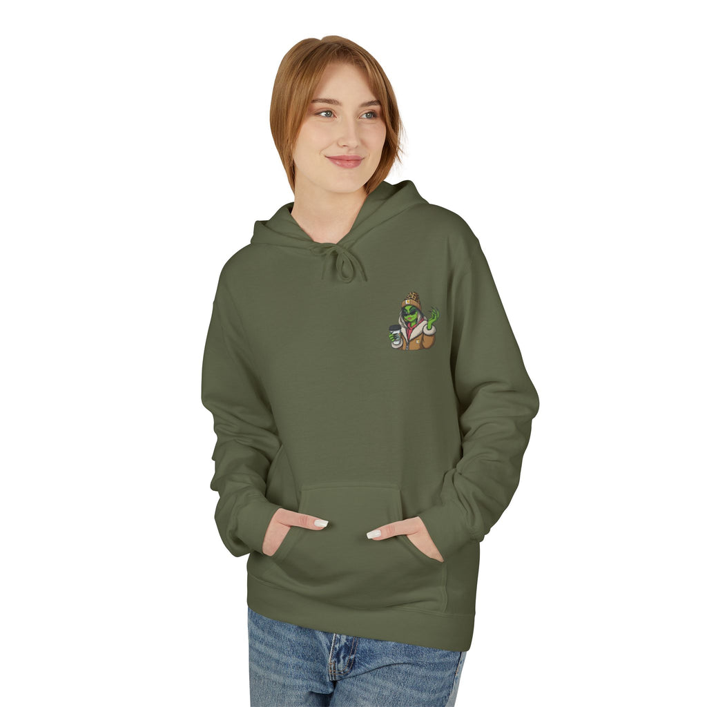 Sassy Grinch Girl Coffee Hoodie | Cozy Alien Winter Sweater | Funny Christmas Gift