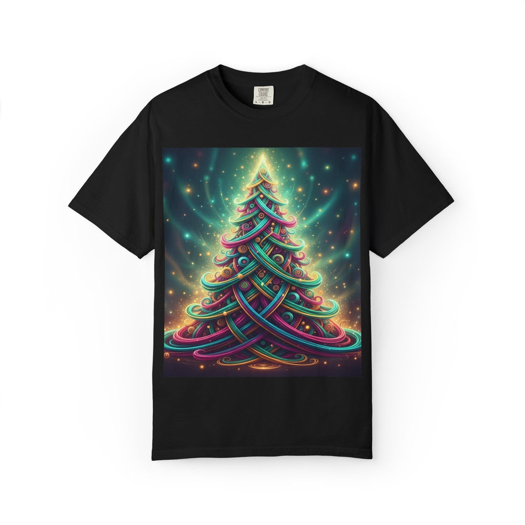 Neon Celtic Knot Christmas Tree T-Shirt | Colorful Holiday Design