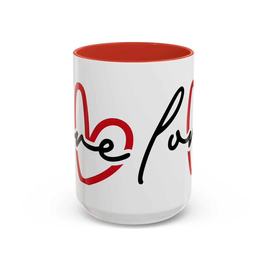 Romantic Love Mug | Heart Script Coffee Cup
