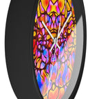 Kaleidoscope Wall Clock | Colorful Stained Glass Clock | Artistic Home Decor
