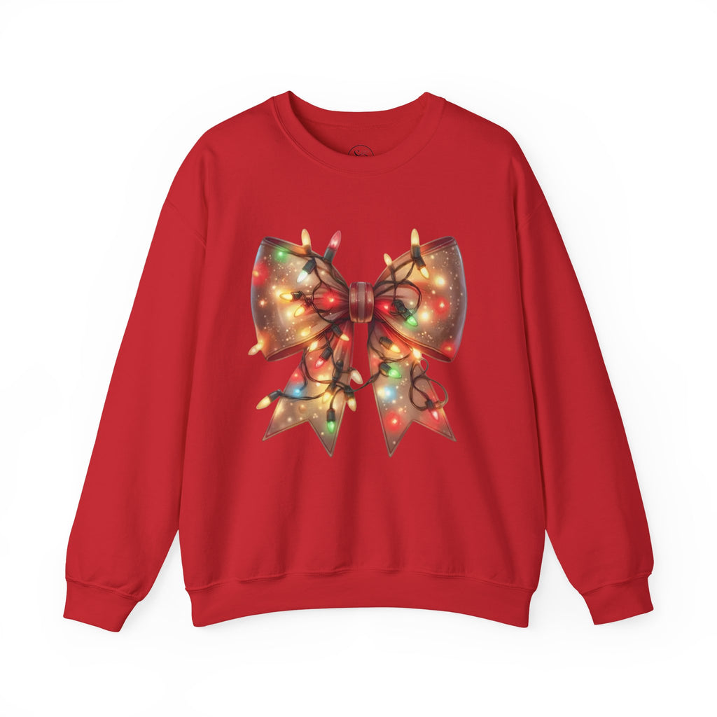Christmas Bow Sweatshirt | Holiday Lights Crewneck
