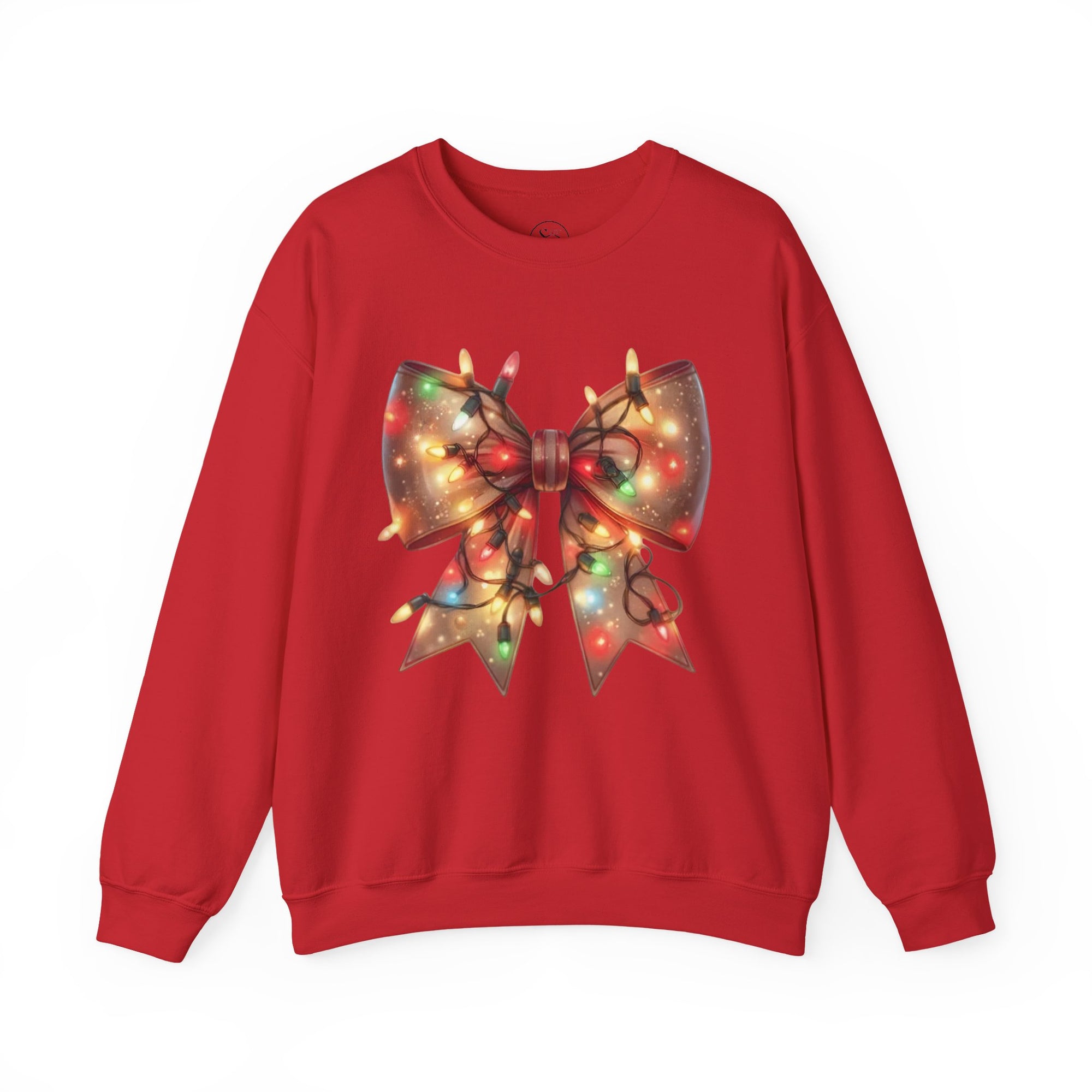 Christmas Bow Sweatshirt | Holiday Lights Crewneck