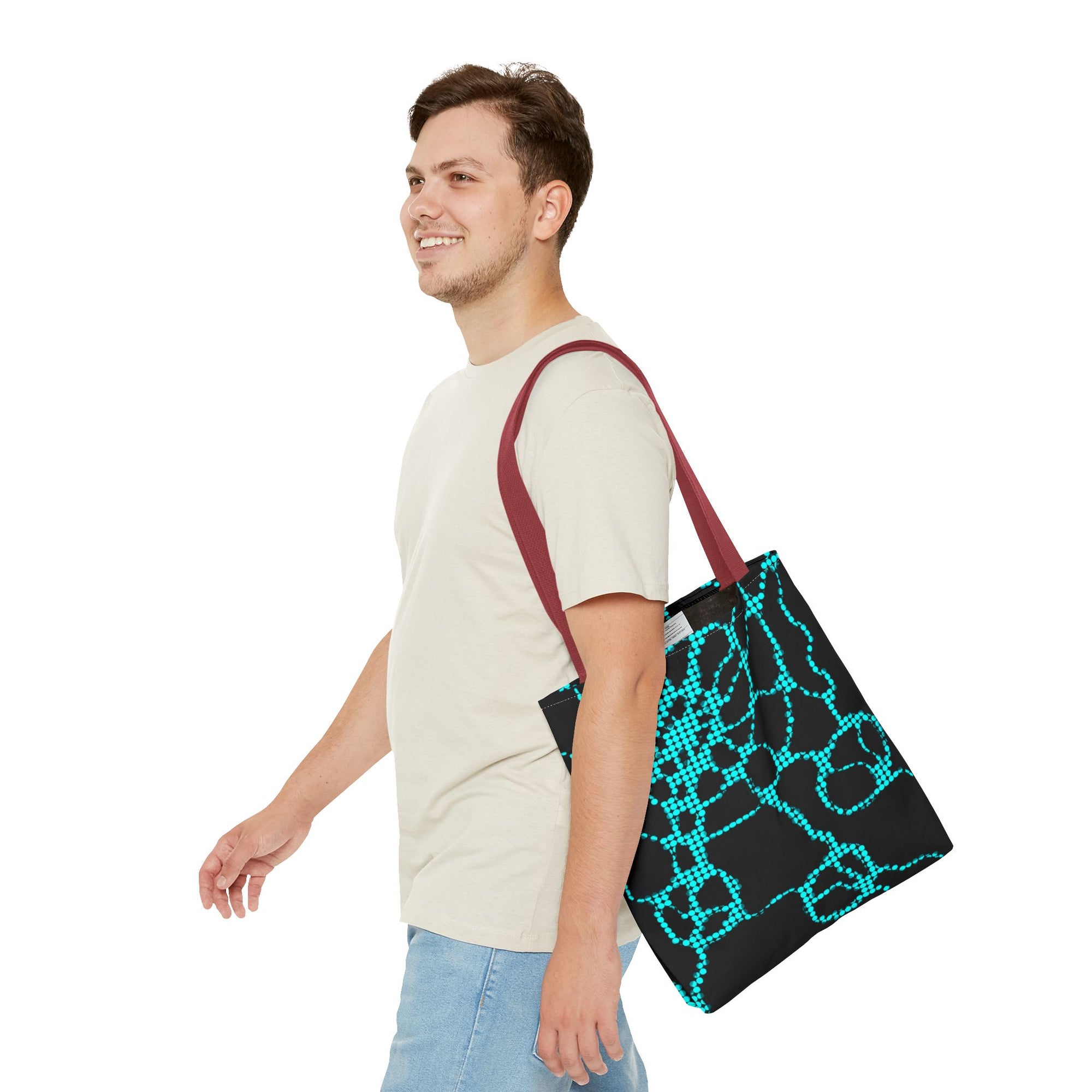 Modern Abstract Tote Bag | Blue Pattern Everyday Shopper