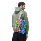 Abstract Energy Tote Bag | Vibrant Psychedelic Shopper