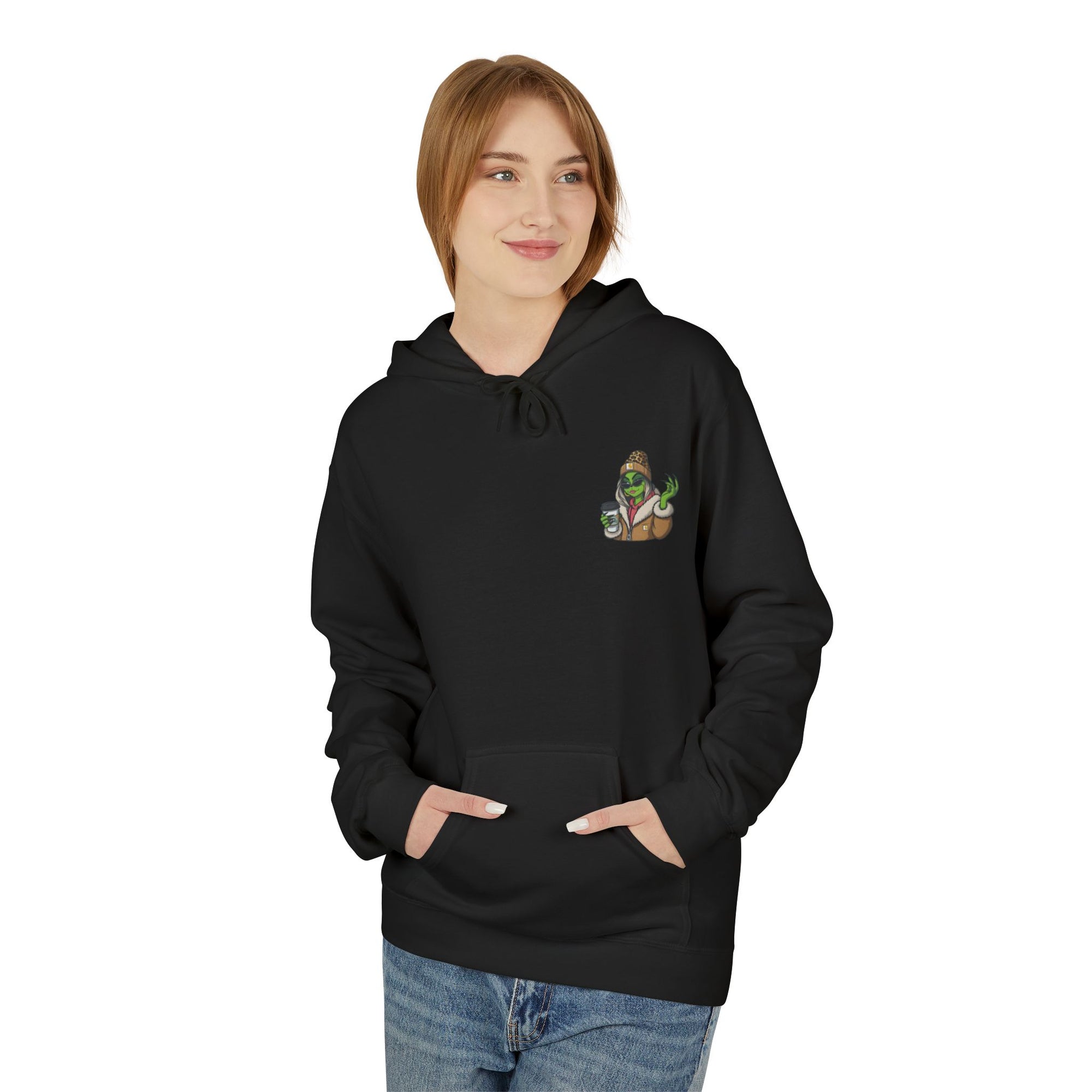Grinch Girl Coffee Hoodie | Funny Christmas Sweatshirt