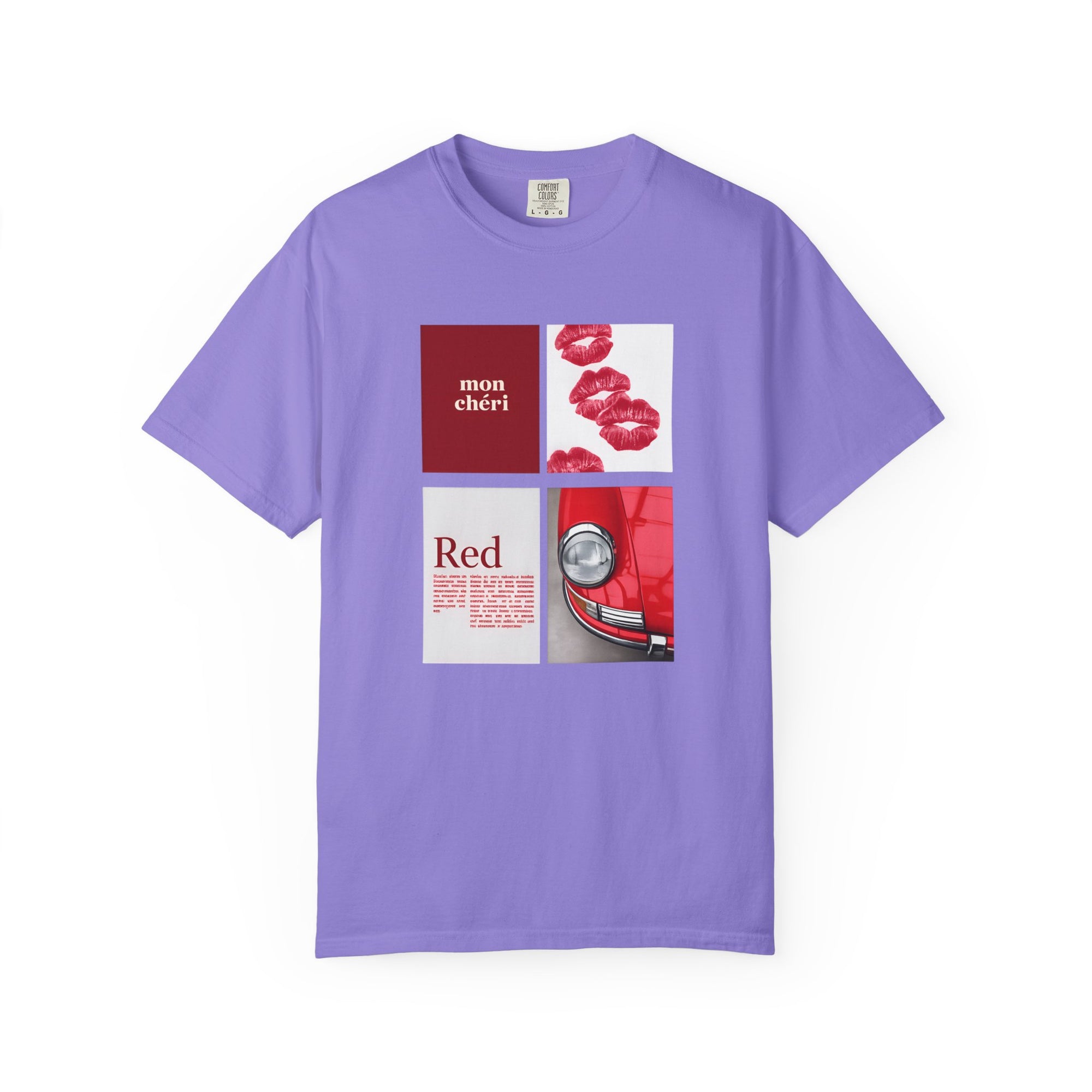 Cotton T-Shirt | Mon Chéri Aesthetic Kiss, Car Print