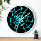 Modern Wall Clock | Black Turquoise Clock | Minimalist Silent Decor