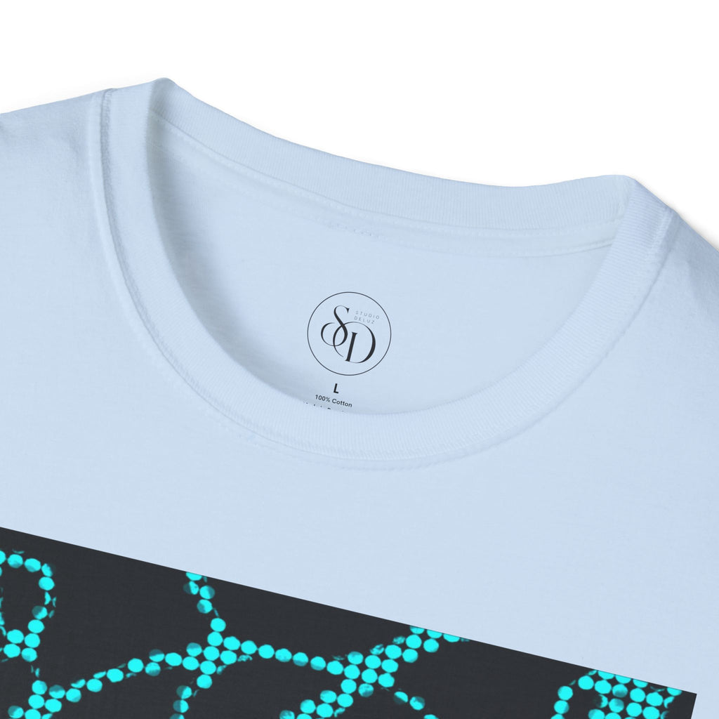 Black & Turquoise Neuro-Art T-Shirt | Soft Cotton Unisex Tee