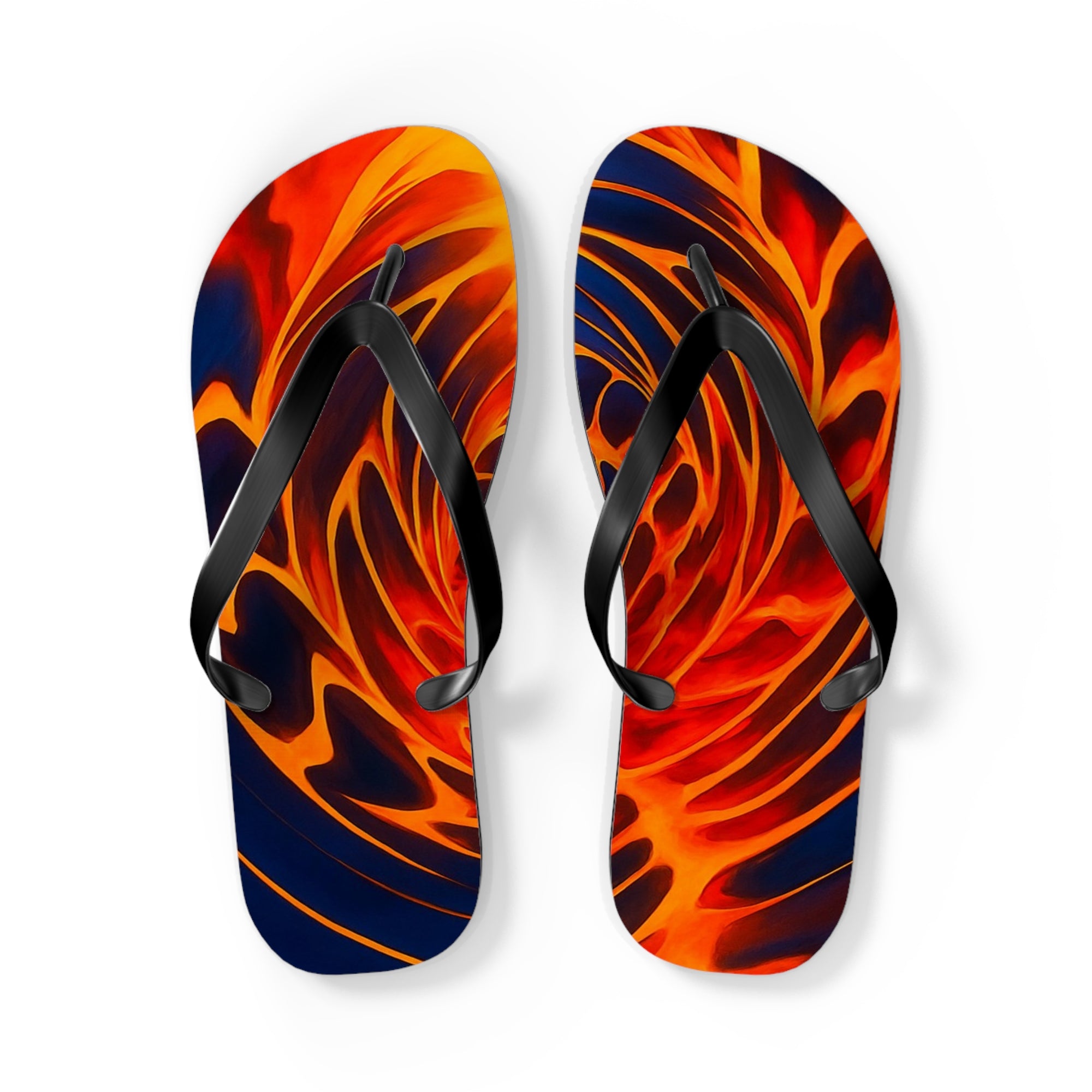 Vibrant Flame Flip Flops | Colorful Summer Beach Sandals