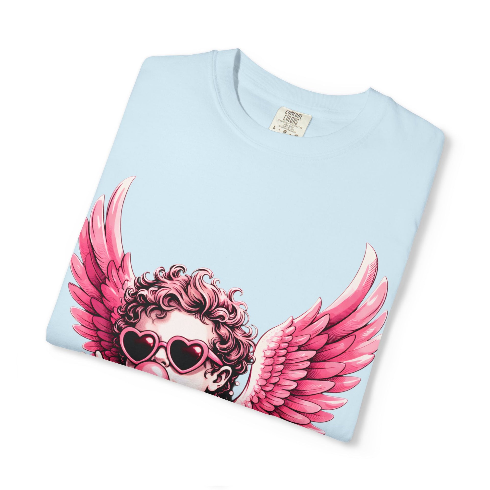 Pink Cherub Angel bubblegum sunglasses T-Shirt | Cupid winged baby graphic