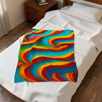 Swirl Plush Blanket | Colorful Velveteen Throw | Cozy Home Decor
