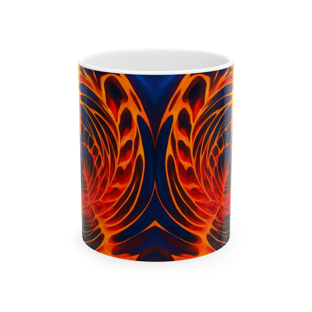 Fire Swirl Mug | Red Orange Abstract Coffee Cup | Bold Art Gift