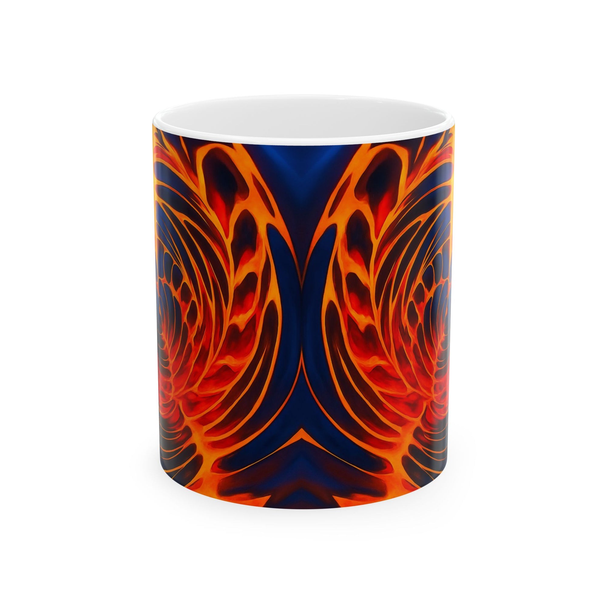 Fire Swirl Mug | Red Orange Abstract Coffee Cup | Bold Art Gift