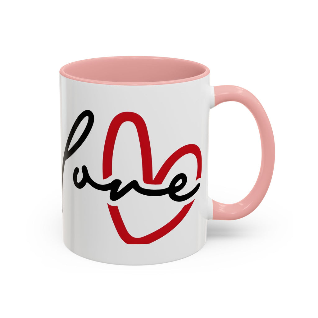 Romantic Love Mug | Heart Script Coffee Cup