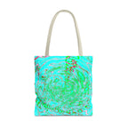 Ocean Swirl Tote Bag | Turquoise Abstract Beach Shopper
