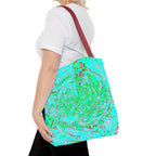 Ocean Swirl Tote Bag | Turquoise Abstract Beach Shopper