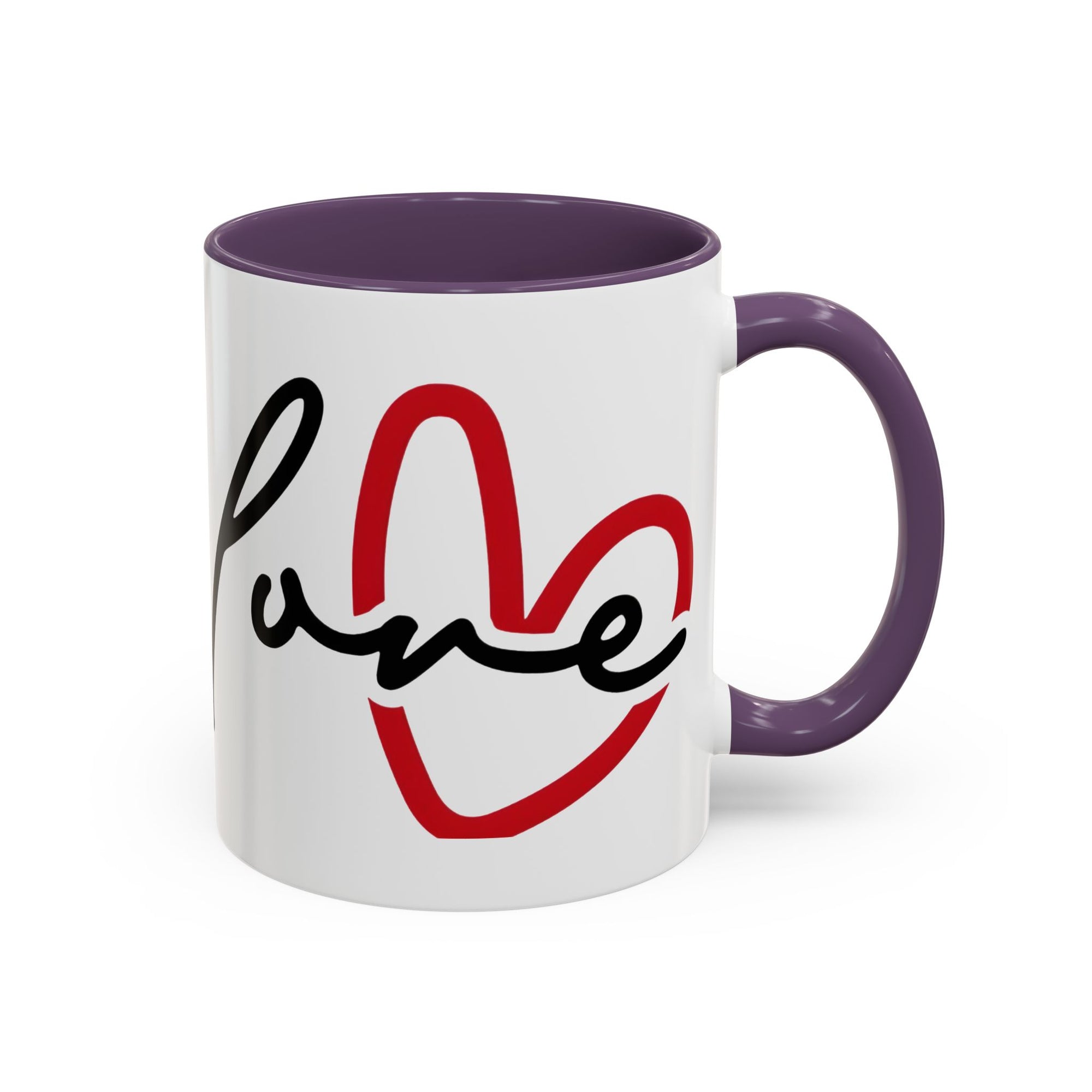 Romantic Love Mug | Heart Script Coffee Cup