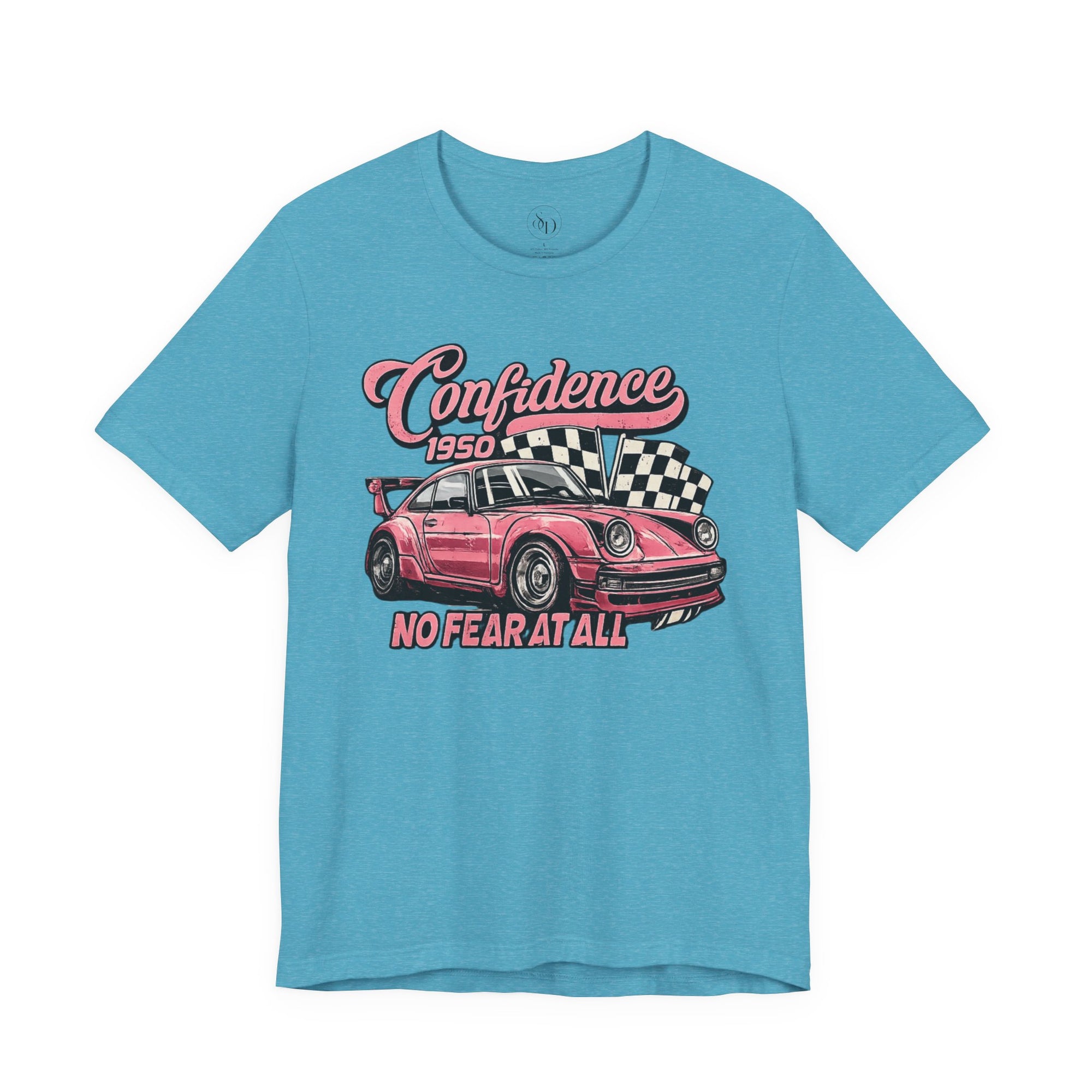 Vintage Pink Porsche 1950 Racing Tee | Confidence No Fear At All