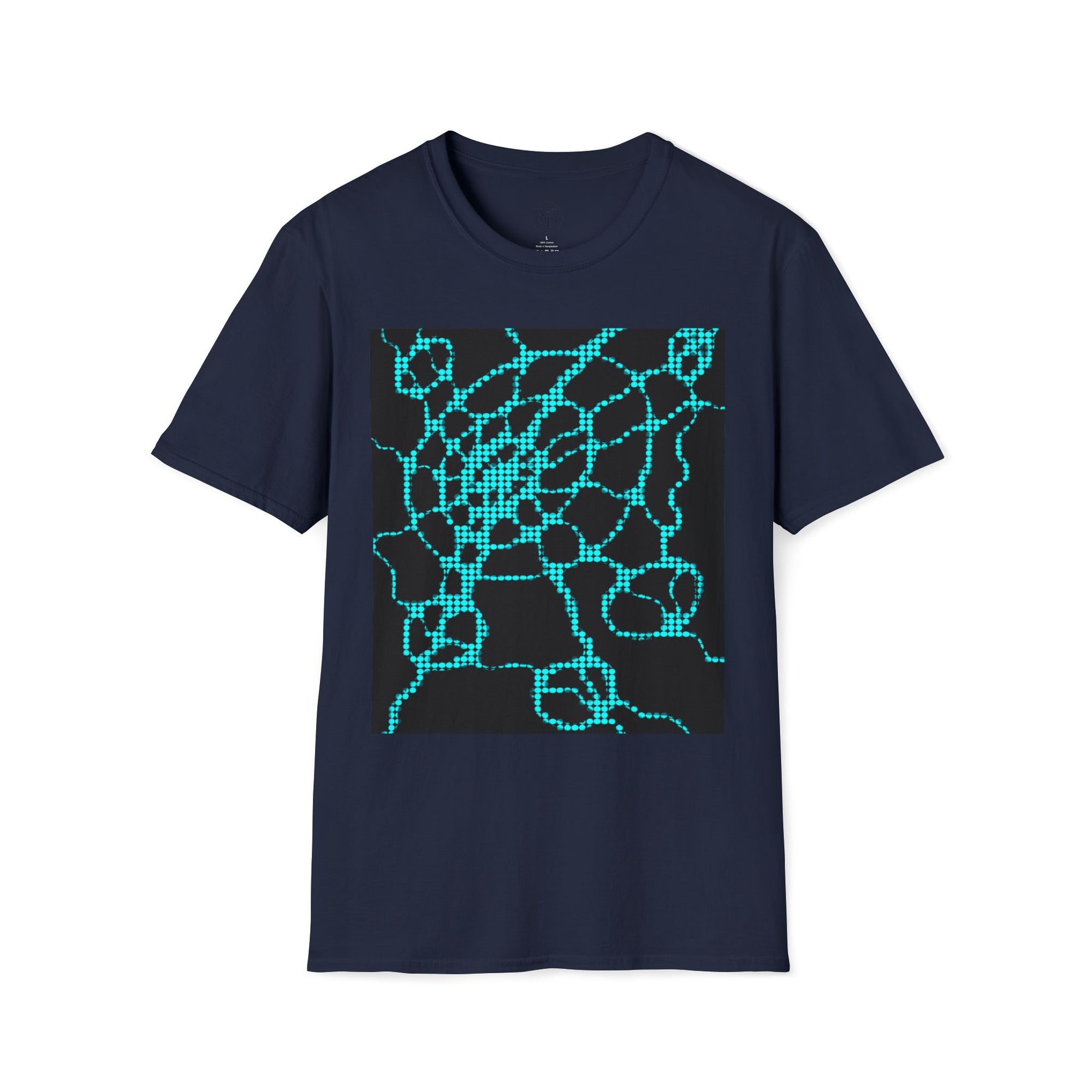 Black & Turquoise Neuro-Art T-Shirt | Soft Cotton Unisex Tee