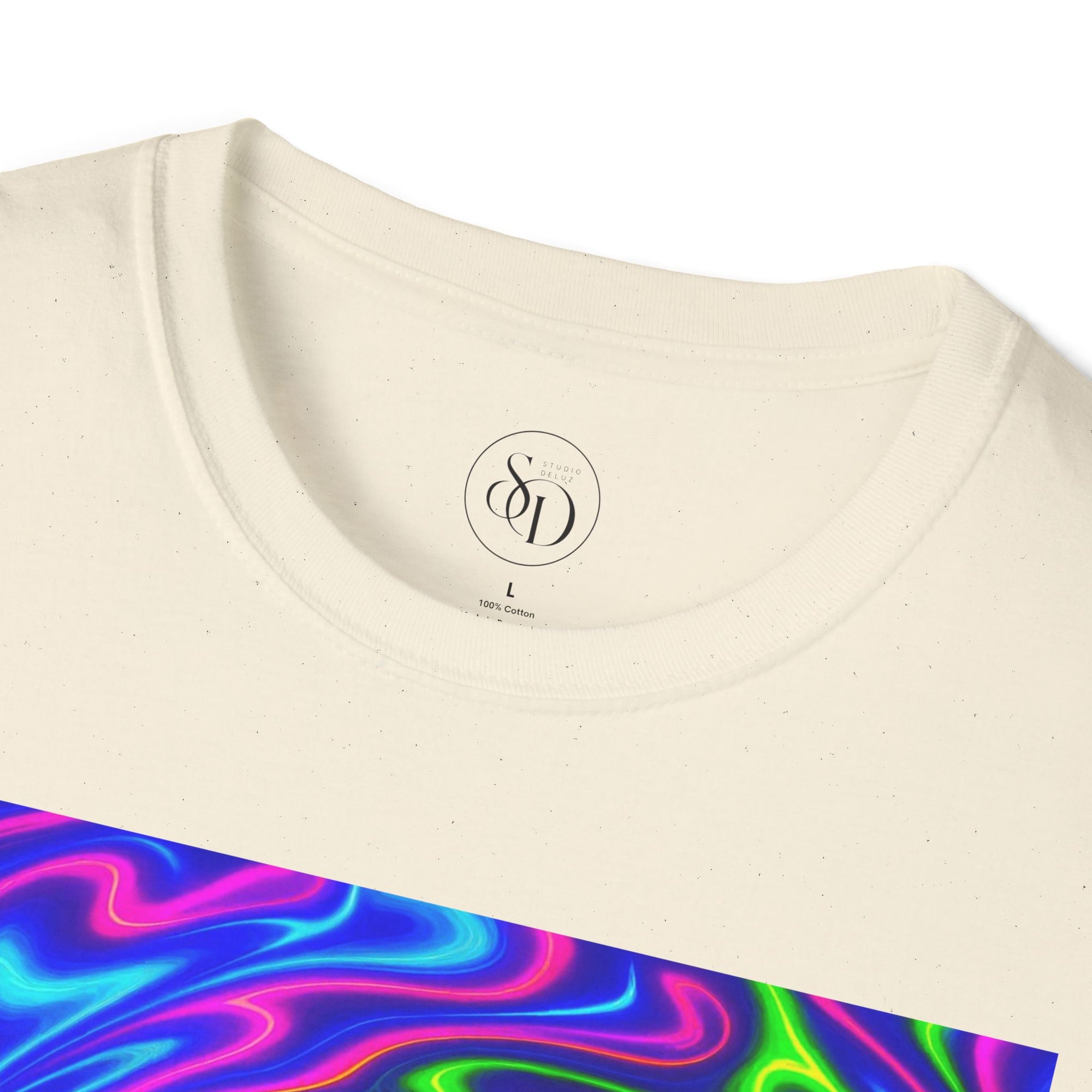 Neon Swirl Abstract T-Shirt | Lightweight Unisex Cotton Tee