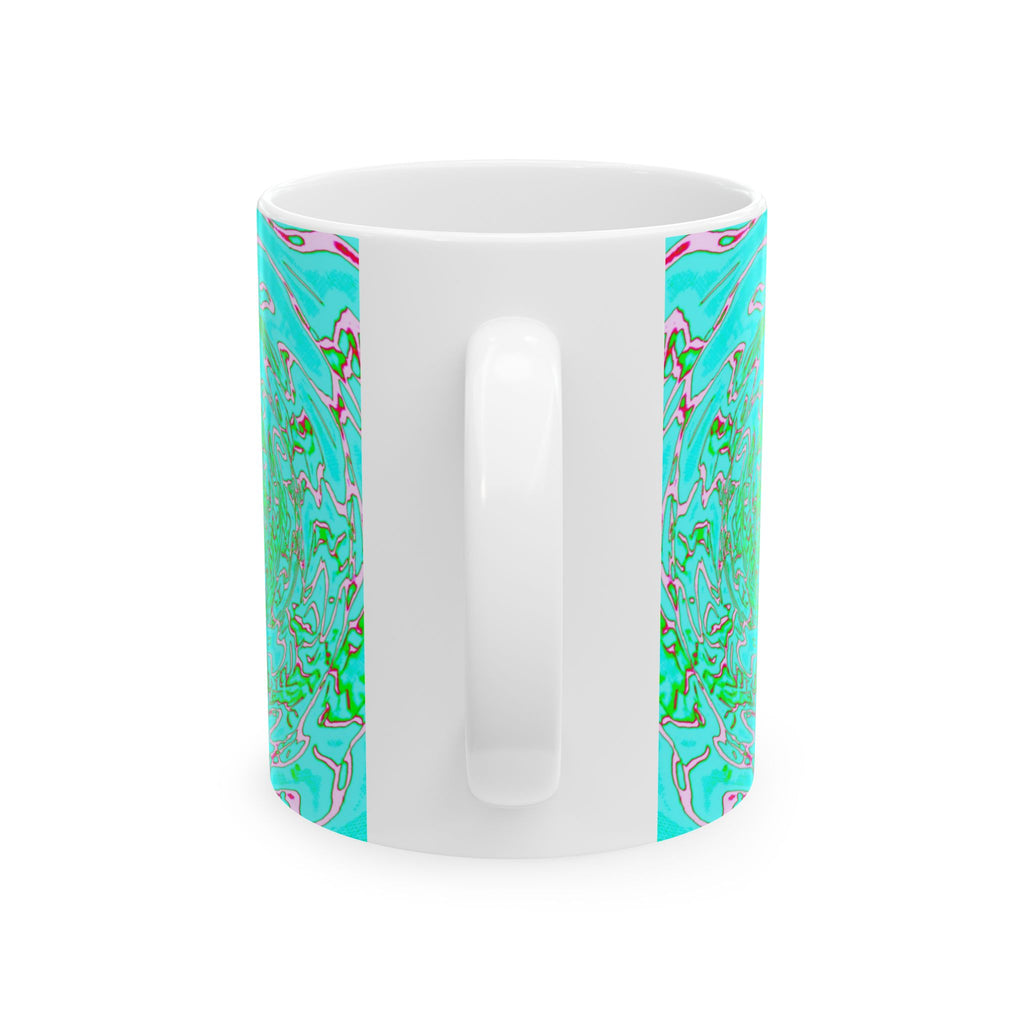Green Abstract Mug | Modern Ceramic Coffee Cup | Nature Inspired Gift