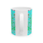 Green Abstract Mug | Modern Ceramic Coffee Cup | Nature Inspired Gift