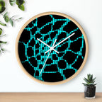 Modern Wall Clock | Black Turquoise Clock | Minimalist Silent Decor