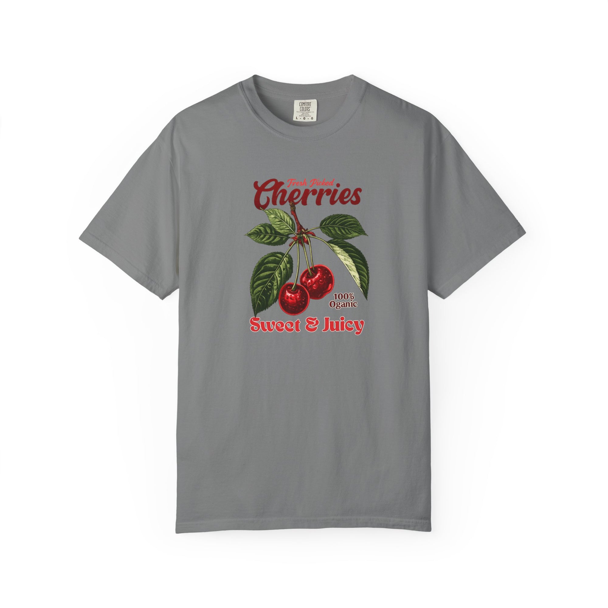 Cherry Vintage Tee — "Fresh Picked Cherries: Sweet & Juicy" Graphic T-Shirt