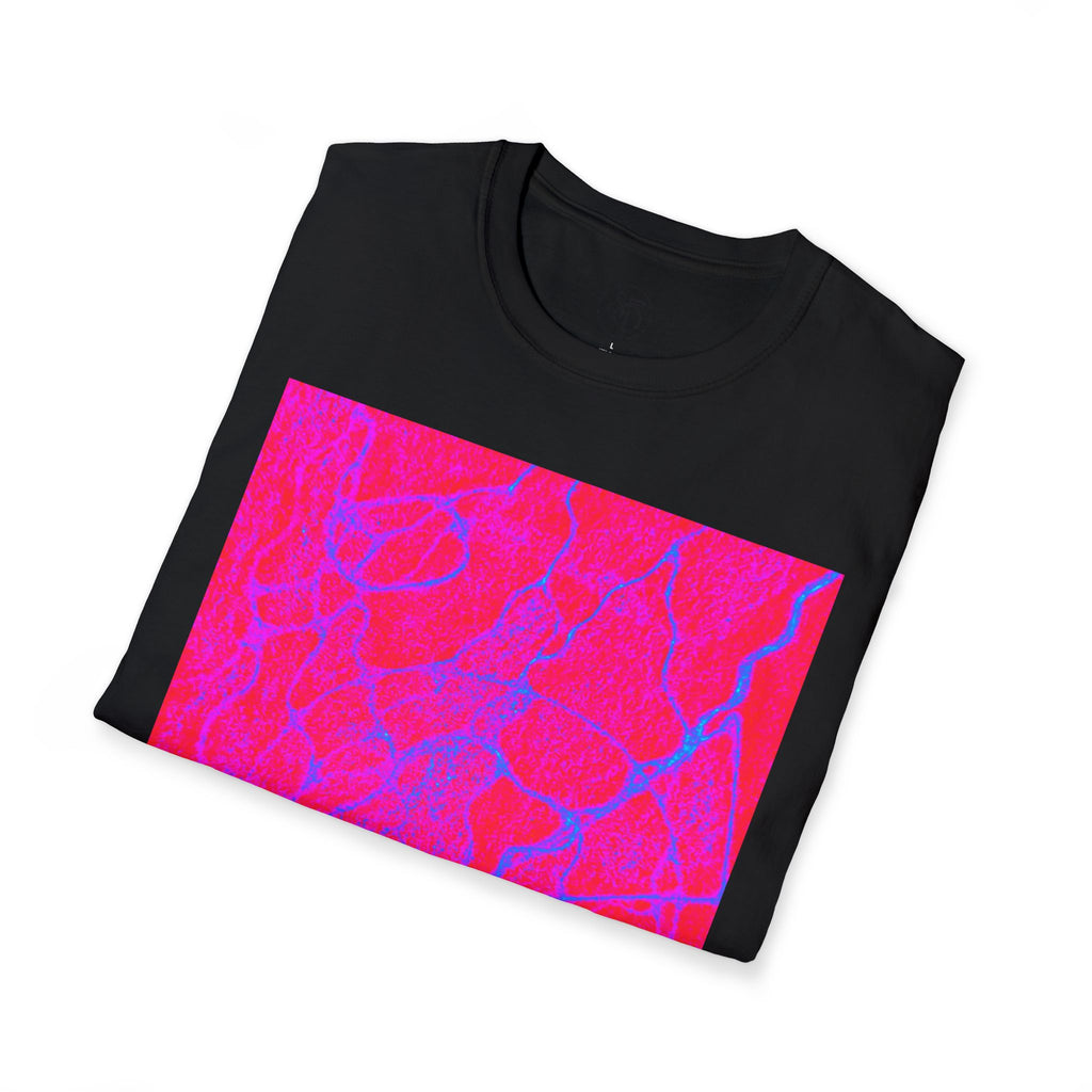 Neon Pink Plasma Abstract Unisex Tee | Vibrant Marble Graphic Shirt