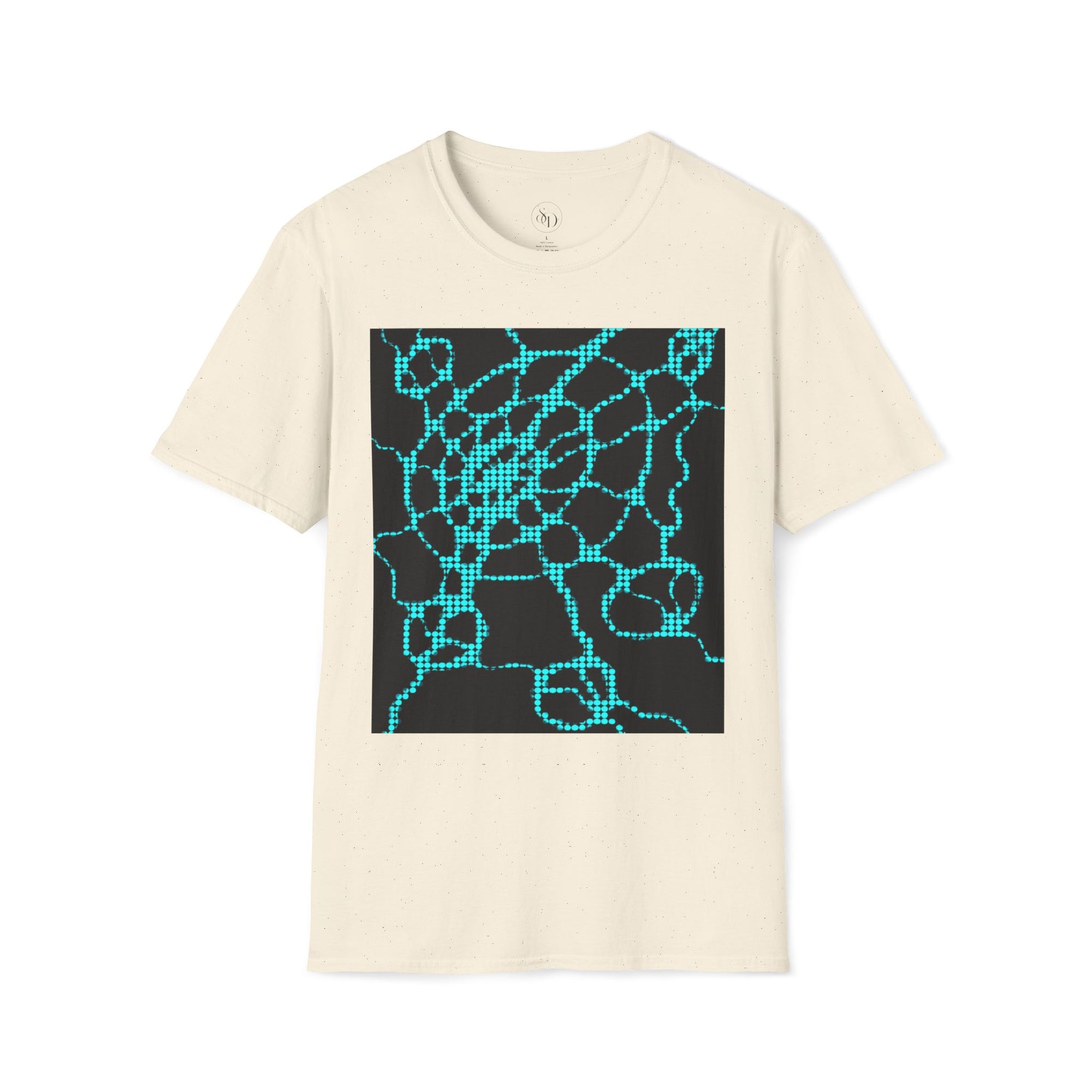 Black & Turquoise Neuro-Art T-Shirt | Soft Cotton Unisex Tee