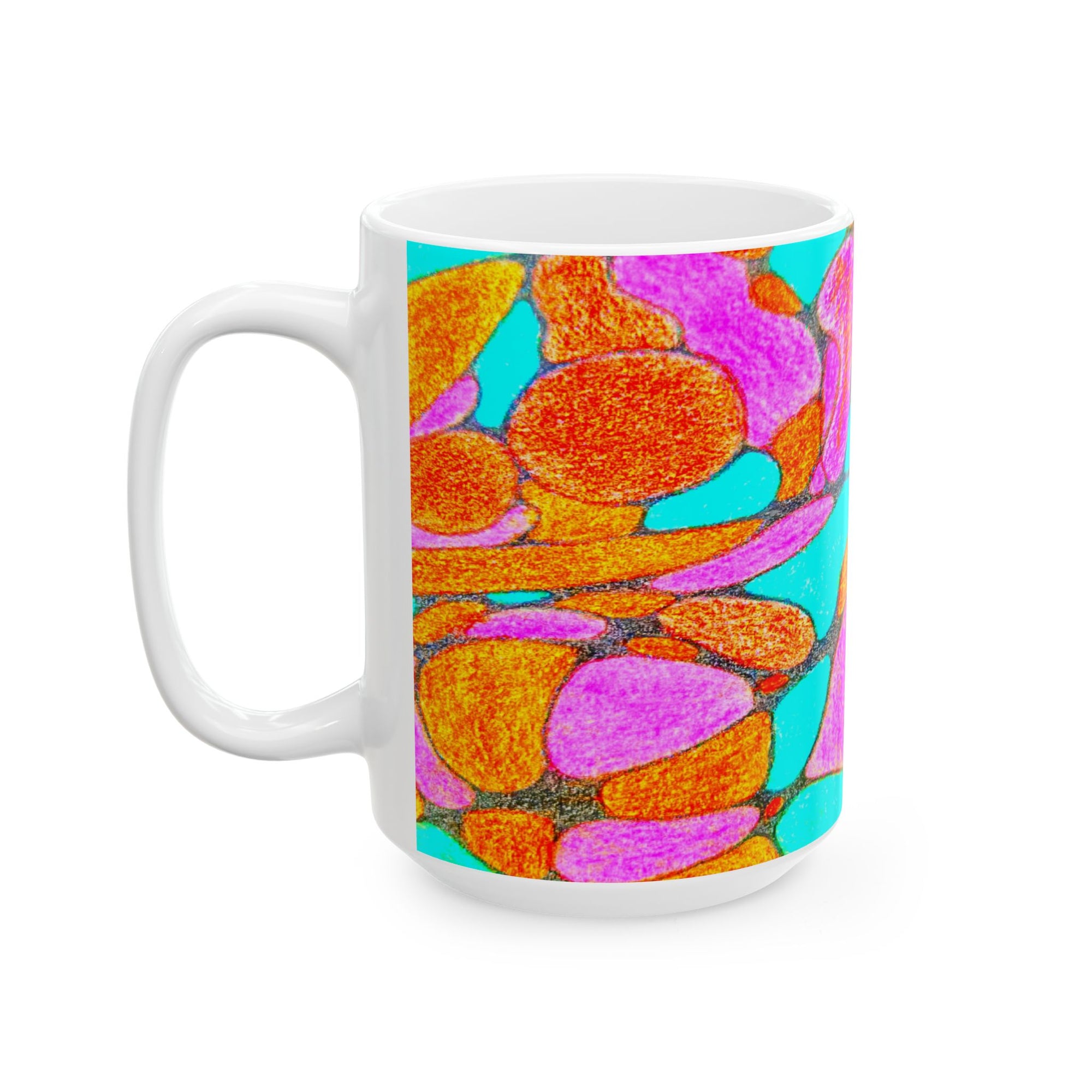 Abstract Art Mug | Colorful Ceramic Coffee Cup | Modern Aesthetic Gift