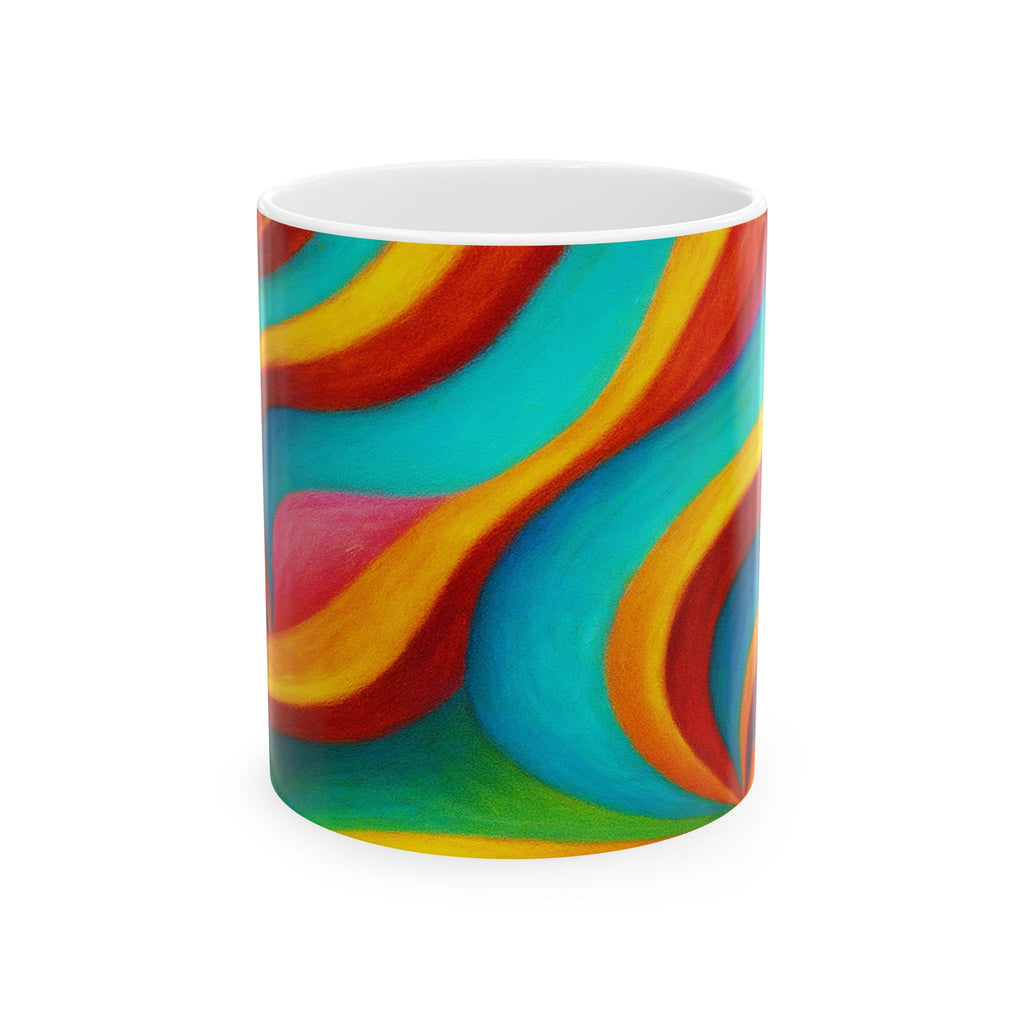 Retro Swirl Mug | Colorful Ceramic Coffee Cup | Modern Art Gift