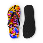 Vibrant Artistic Flip Flops | Colorful Summer Beach Sandals