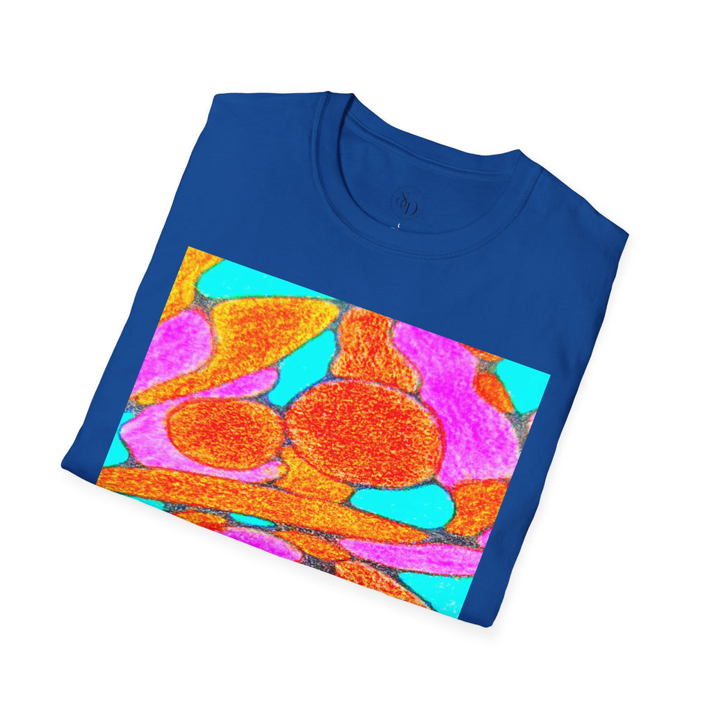Abstract Floral T-Shirt | Pink Orange Art Graphic Tee