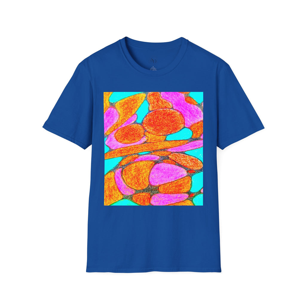 Abstract Floral T-Shirt | Pink Orange Art Graphic Tee