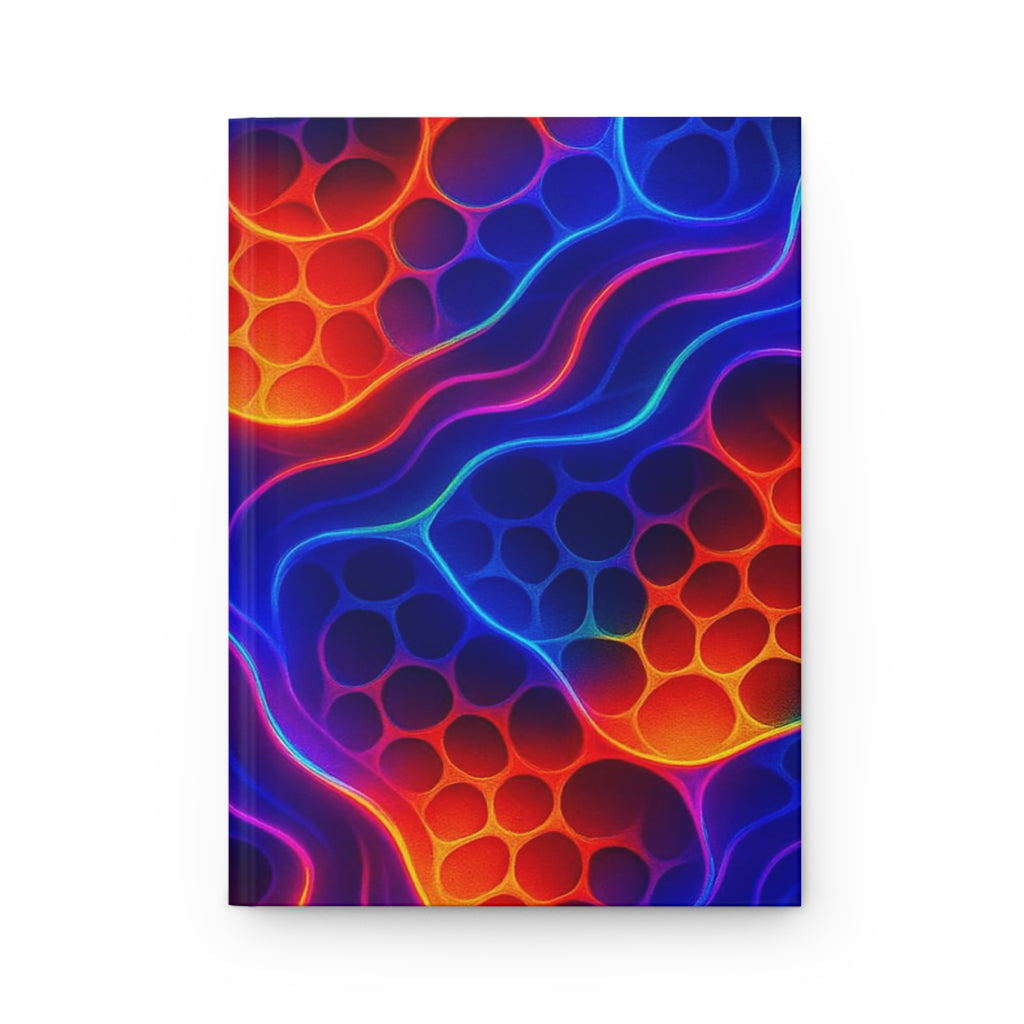 Neon Wave Abstract Notebook | Colorful Aesthetic Journal Hardcover