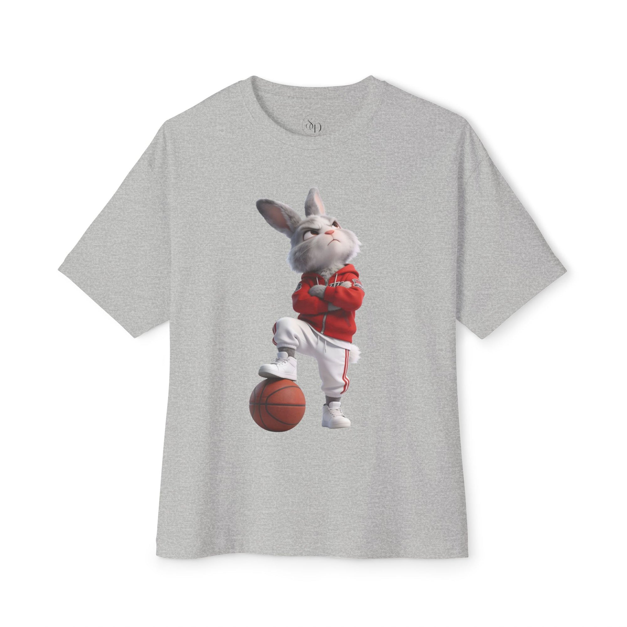 Oversized Bunny Basketball Player Graphic T-Shirt