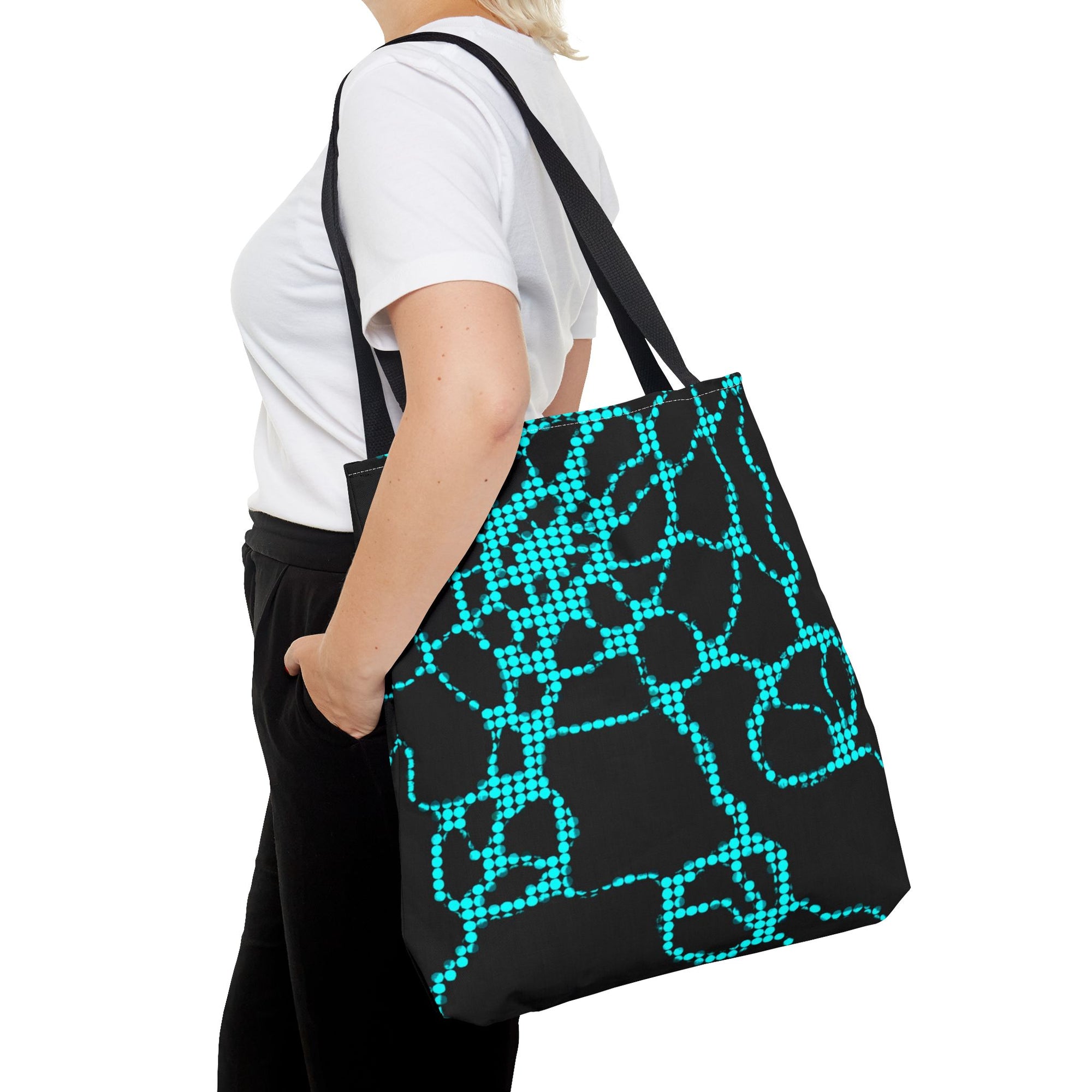Modern Abstract Tote Bag | Blue Pattern Everyday Shopper