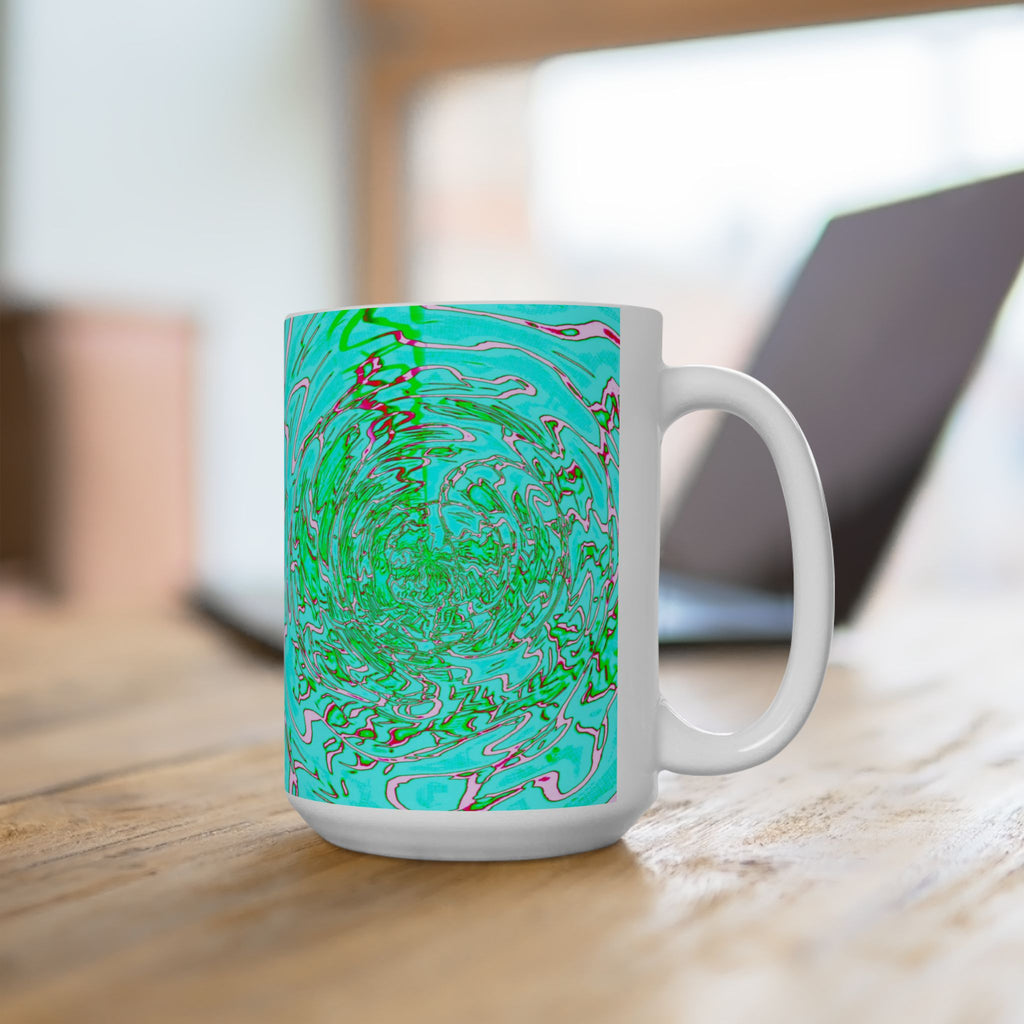 Green Abstract Mug | Modern Ceramic Coffee Cup | Nature Inspired Gift
