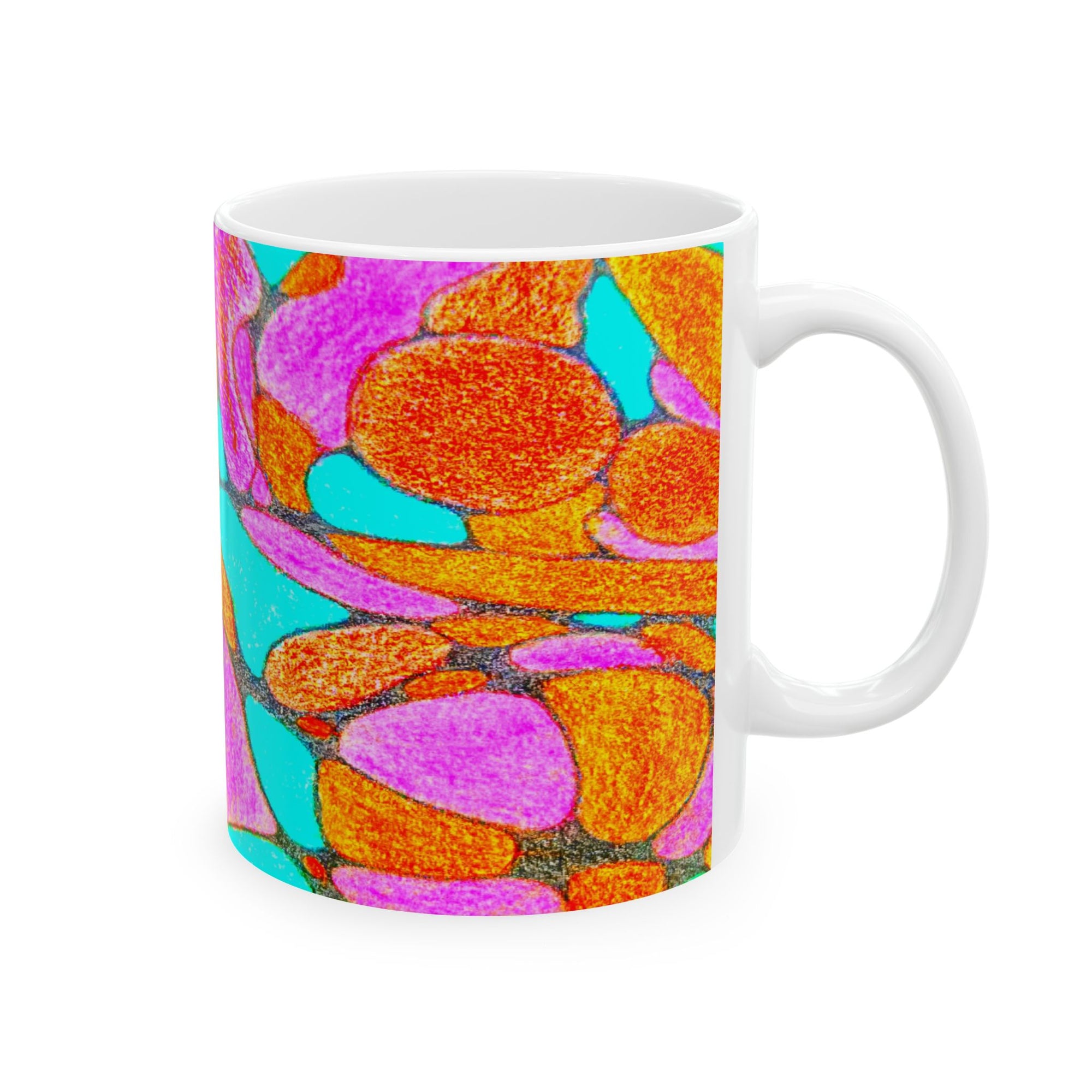 Abstract Art Mug | Colorful Ceramic Coffee Cup | Modern Aesthetic Gift