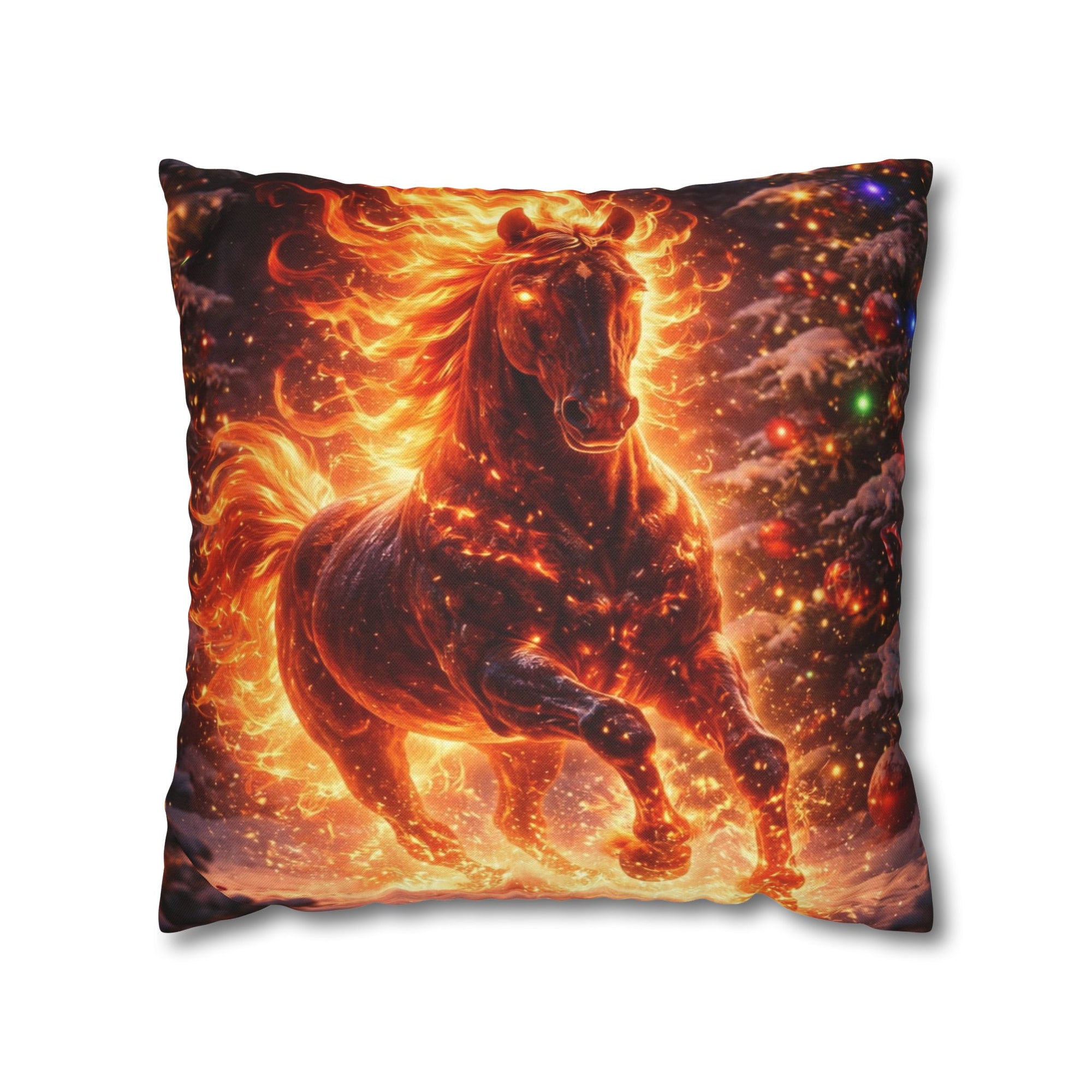 Fire Horse Throw Pillow | Christmas Decorative Cushion