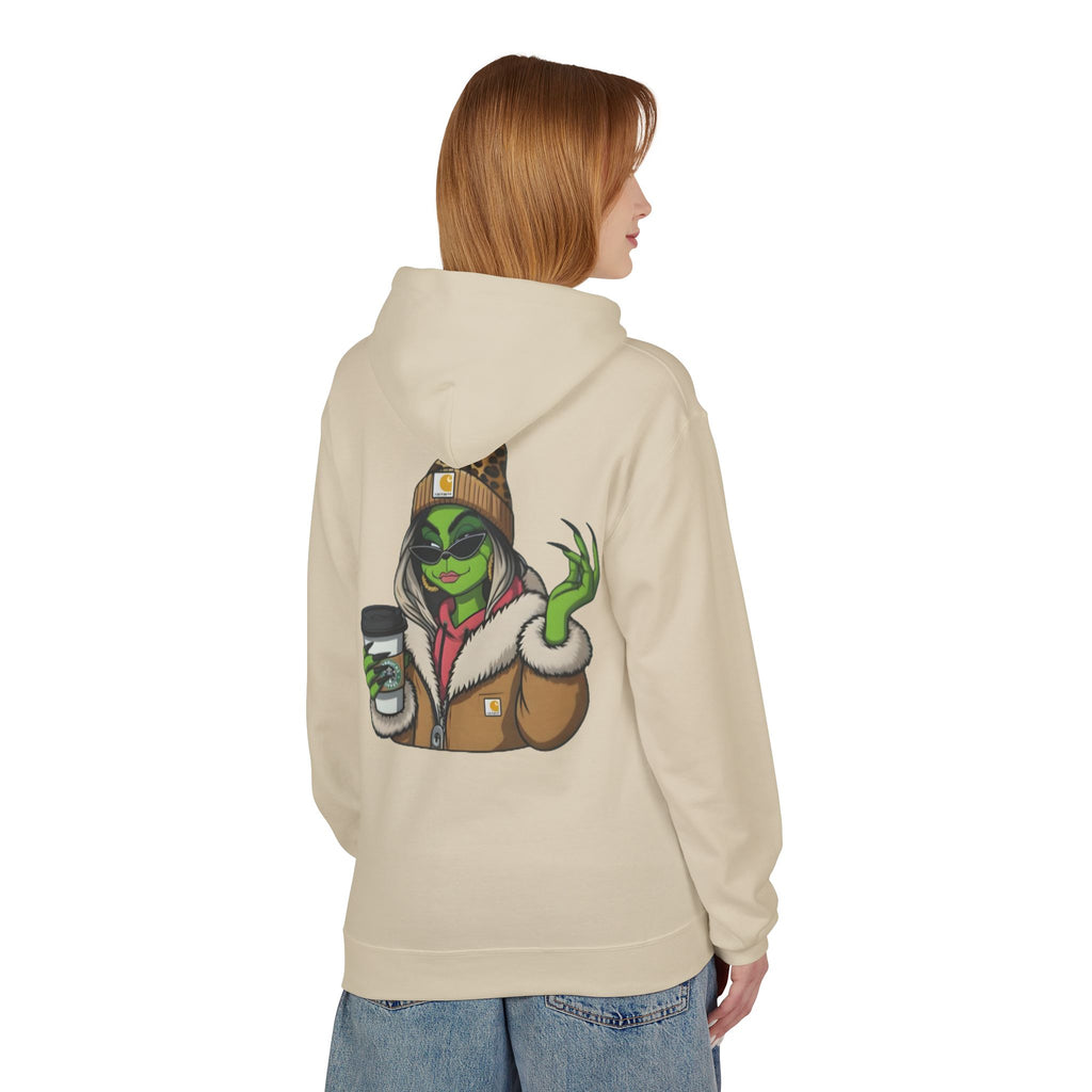 Sassy Grinch Girl Coffee Hoodie | Cozy Alien Winter Sweater | Funny Christmas Gift