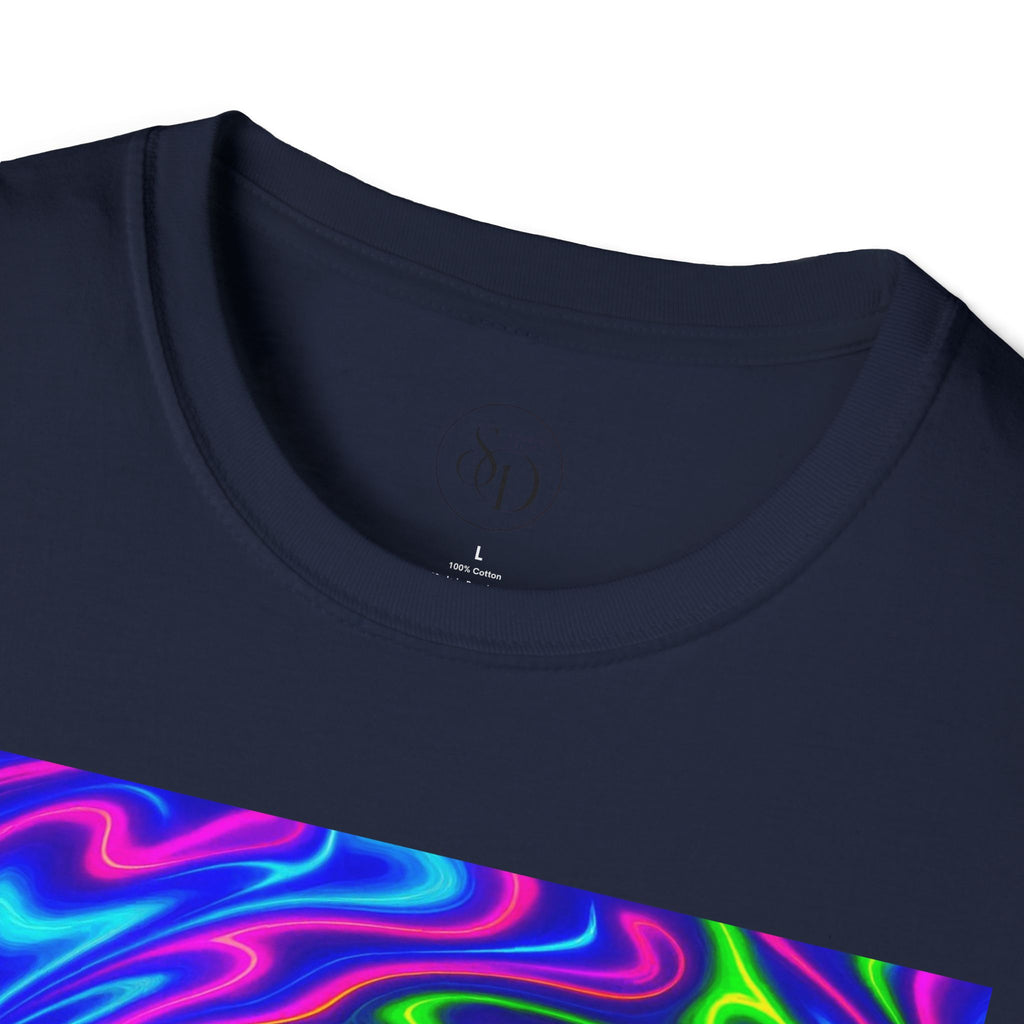 Neon Swirl Abstract T-Shirt | Lightweight Unisex Cotton Tee