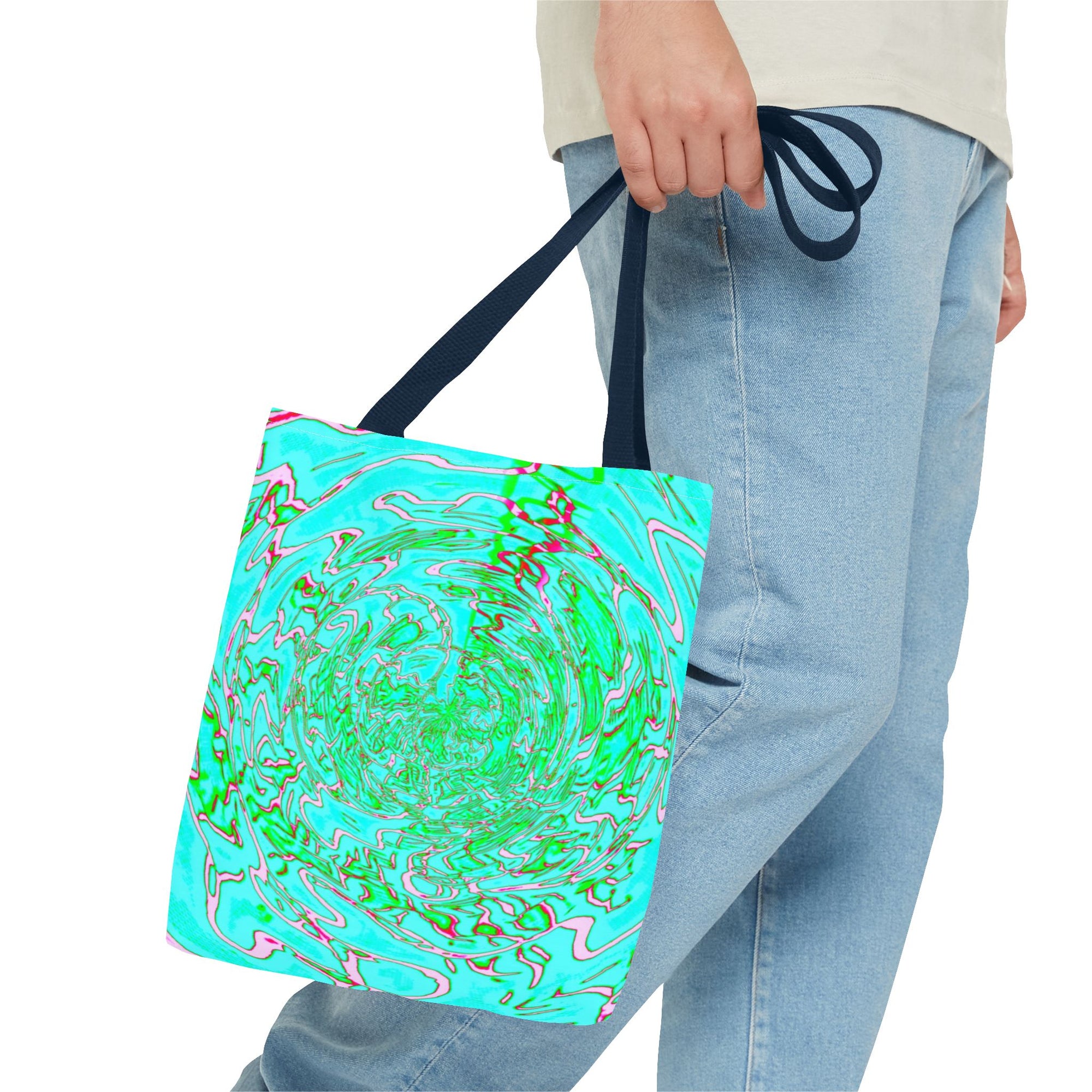 Ocean Swirl Tote Bag | Turquoise Abstract Beach Shopper