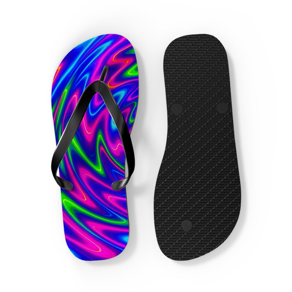 Vibrant Tie-Dye Flip Flops | Colorful Summer Beachwear