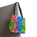 Abstract Energy Tote Bag | Vibrant Psychedelic Shopper