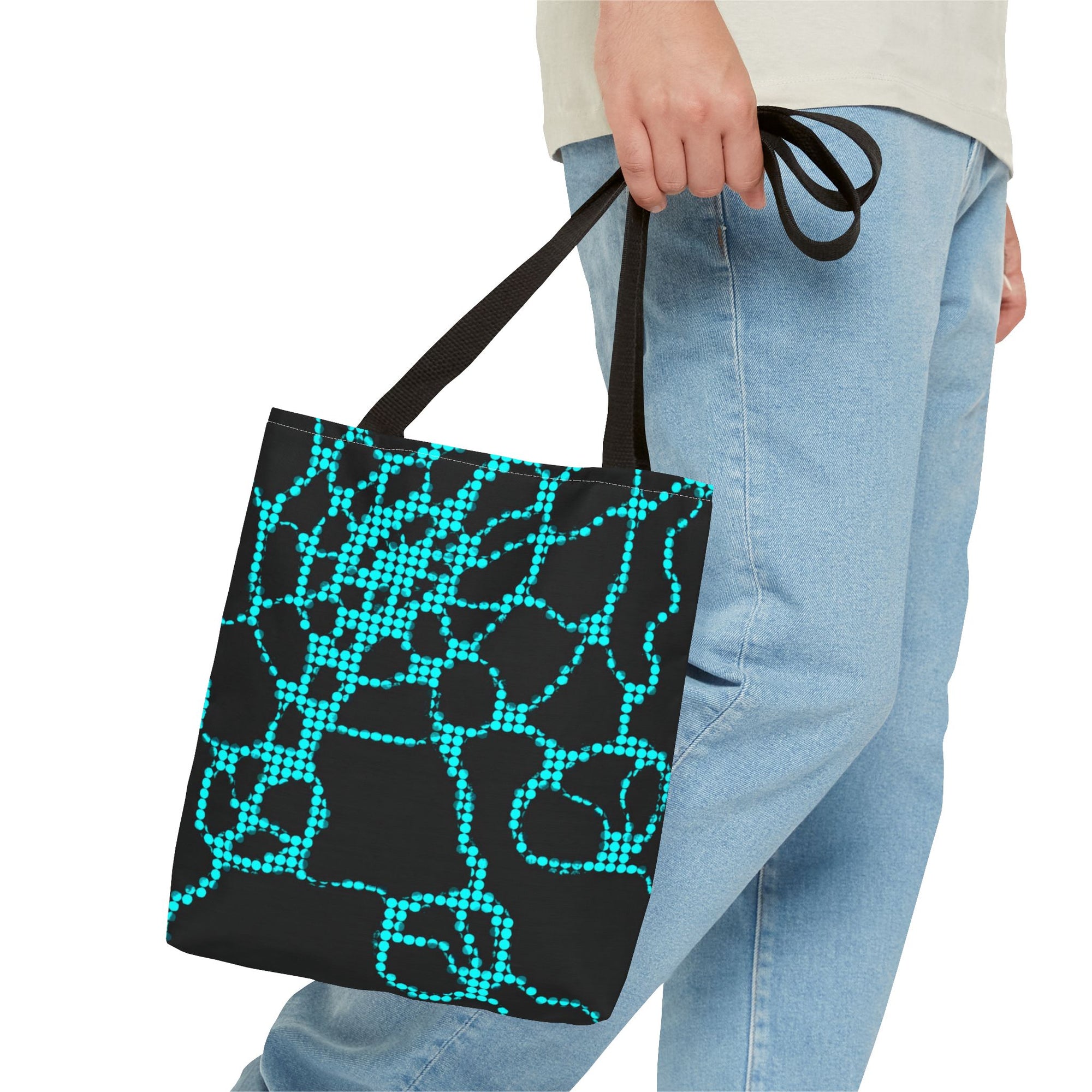 Modern Abstract Tote Bag | Blue Pattern Everyday Shopper