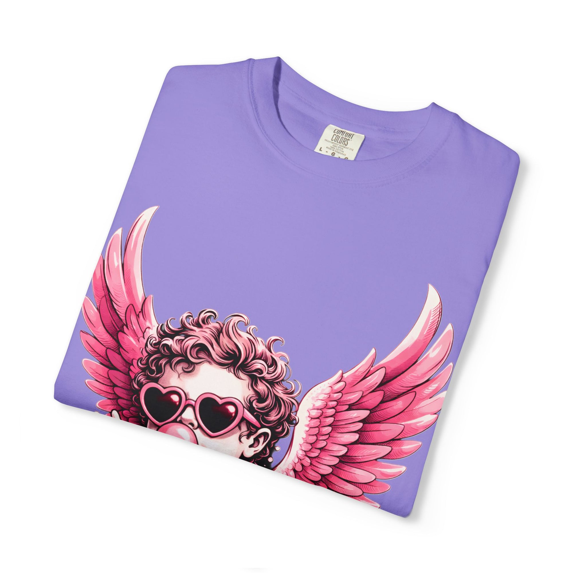 Pink Cherub Angel bubblegum sunglasses T-Shirt | Cupid winged baby graphic